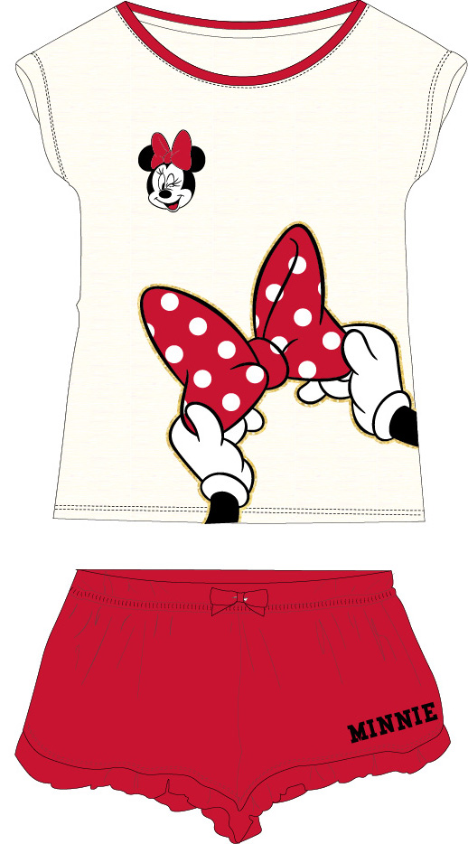 

Piżama Myszka Minnie Krótki Rękaw Krem 140