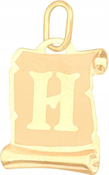 Zlatý 0.5g Přívěsek Písmenko H Papirus 585 Abeceda módní vzor na řetízek