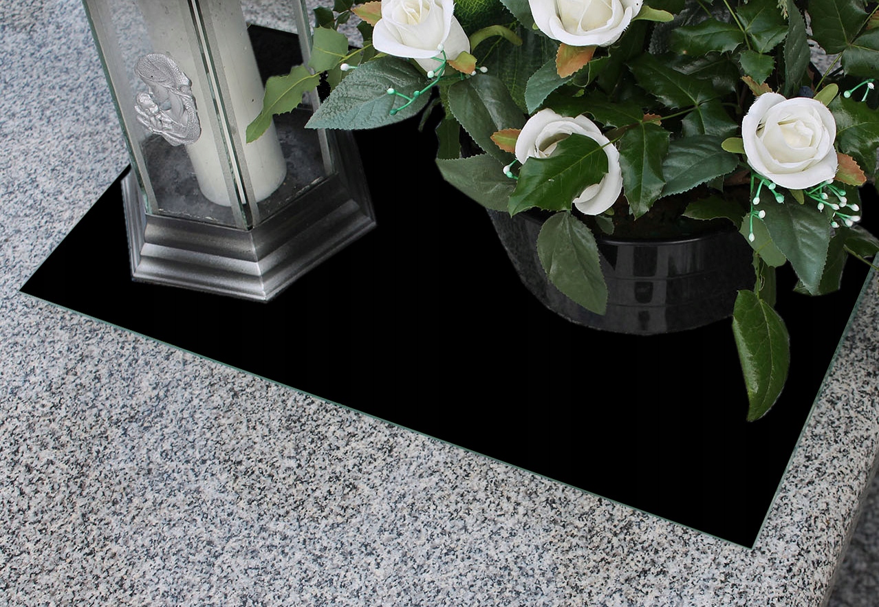 SZKLANA PODSTAWKA POD ZNICZE KWIATY 65x60 CZARNA Długość (cm) 60