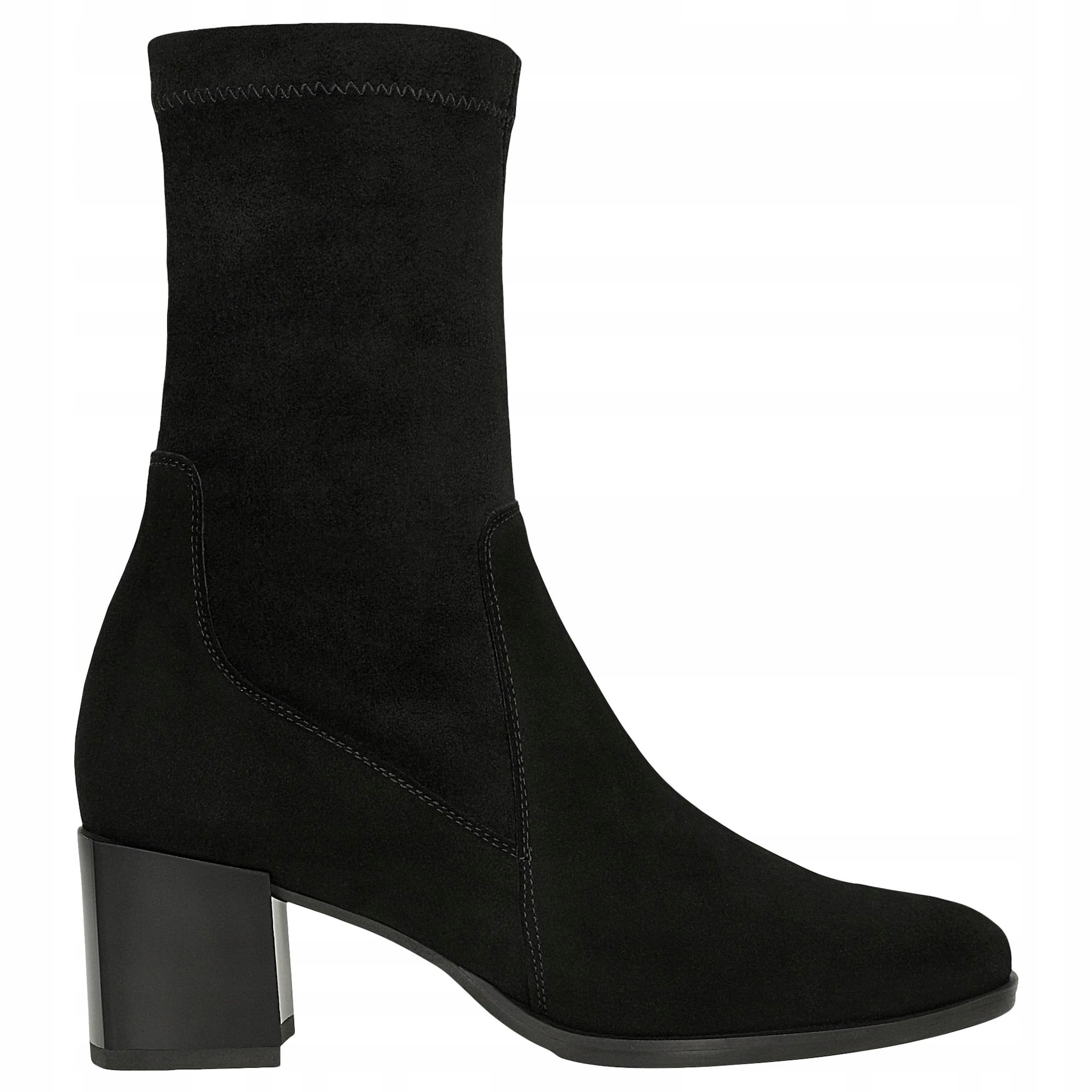 Černé kotníkové boty s přiléhavým svrškem, velikost vel.