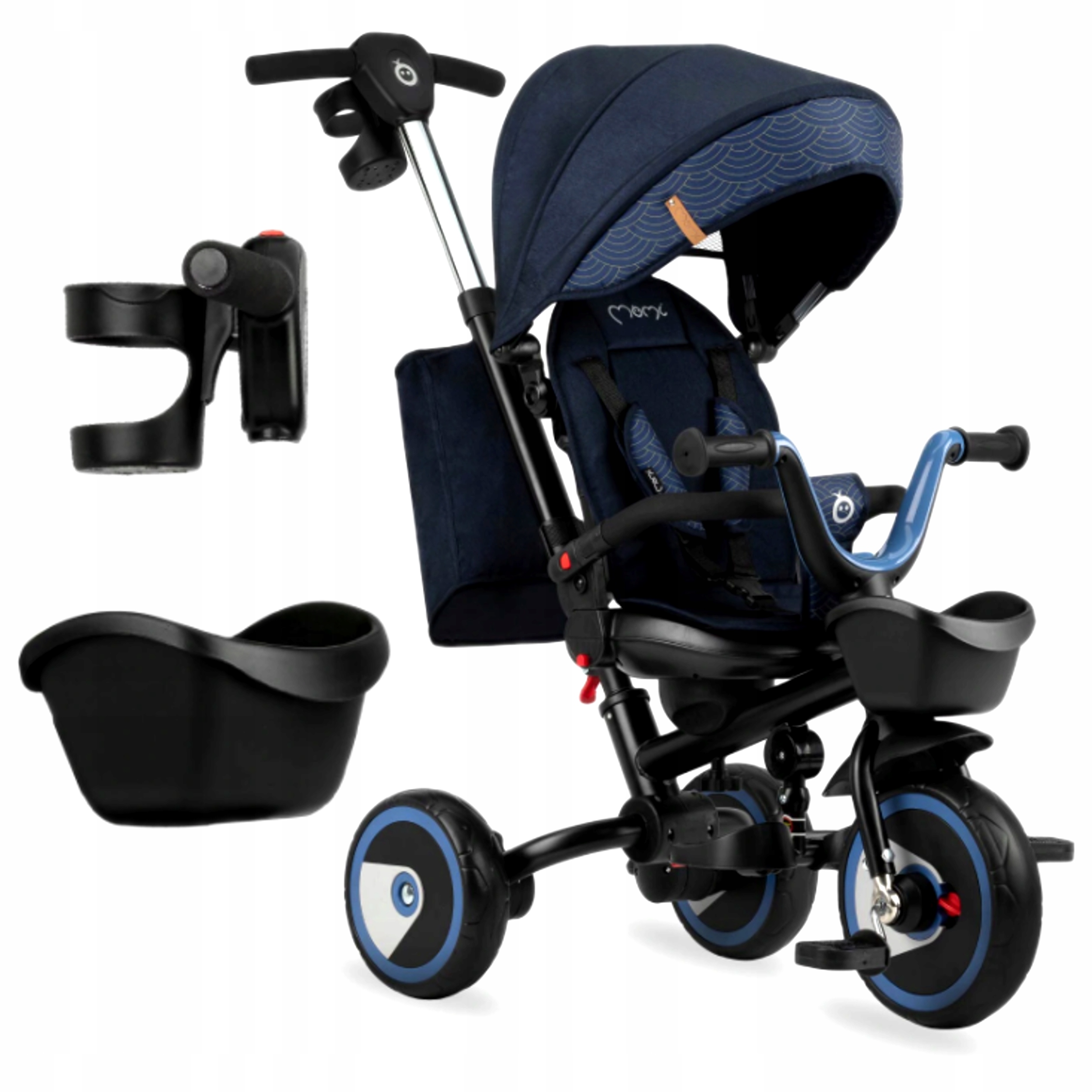 ROWEREK TRÓJKOŁOWY 5w1 MoMi INVIDIA OBROTOWY 360° AKCESORIA KOSZ TORBA