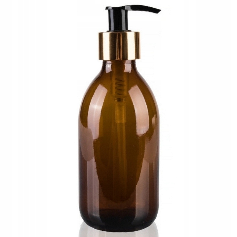 

Butelka Szklana 250 ml z Pompką Złoto-czarną