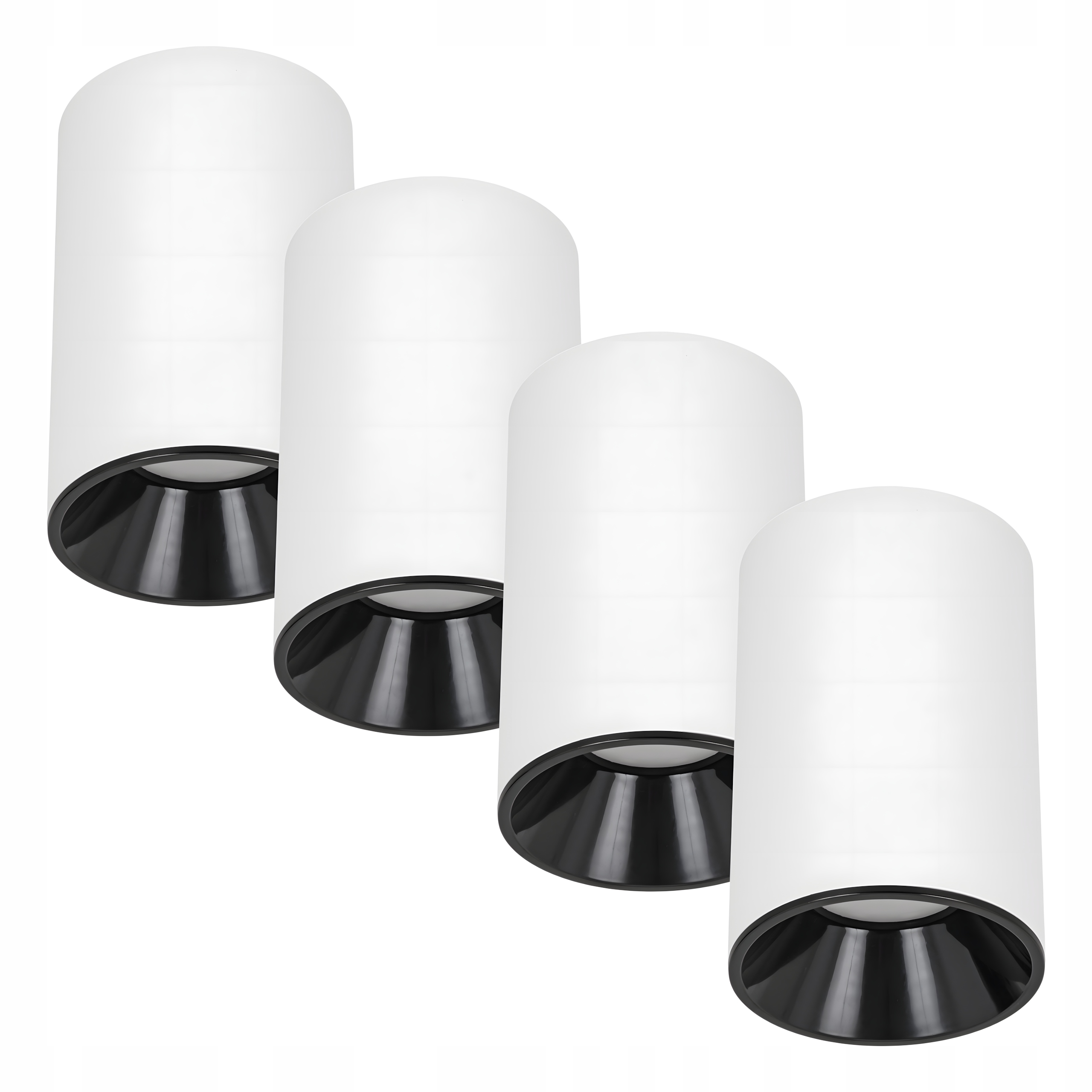 4x Halogenová stropní lampa GU10 bílá černá Led Spot Lampa