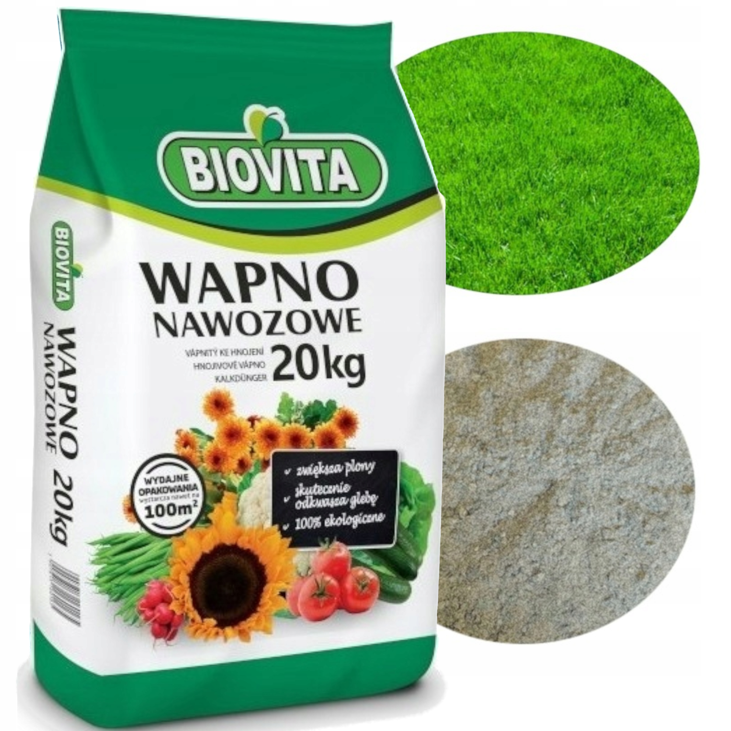

Wapno nawozowe Biovita magnez wapń 20kg odkwasza