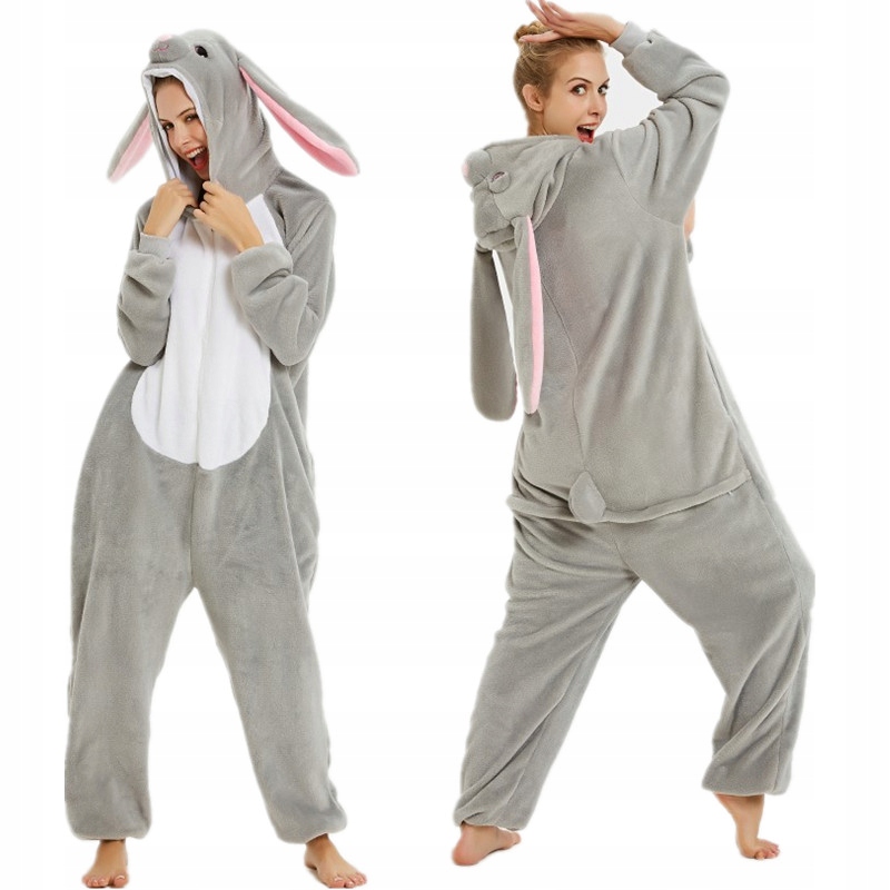 Teplé pyžamo králik zajac uši kigurumi oblečenie zateplené prevlek