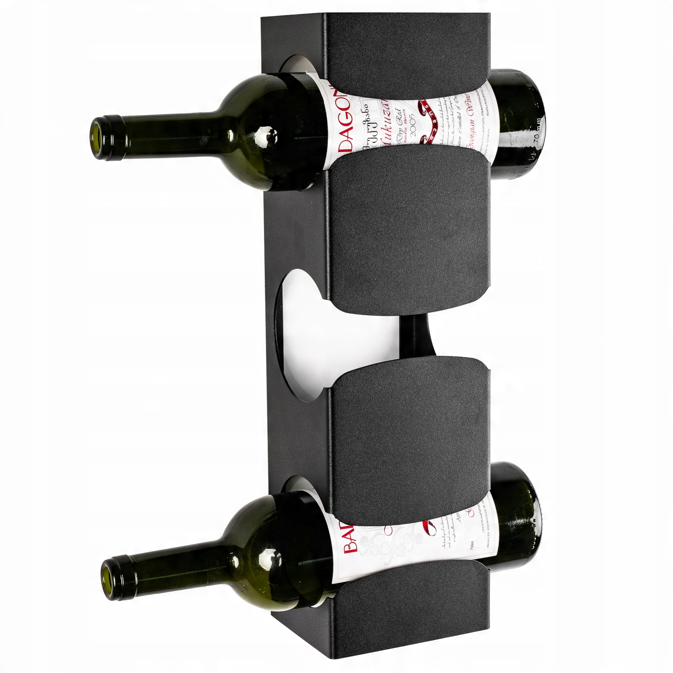 

Stojak na wino Wieszak 3 butelki czarny