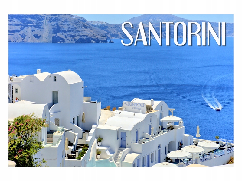 

Santorini Białe Domki Magnes na lodówkę