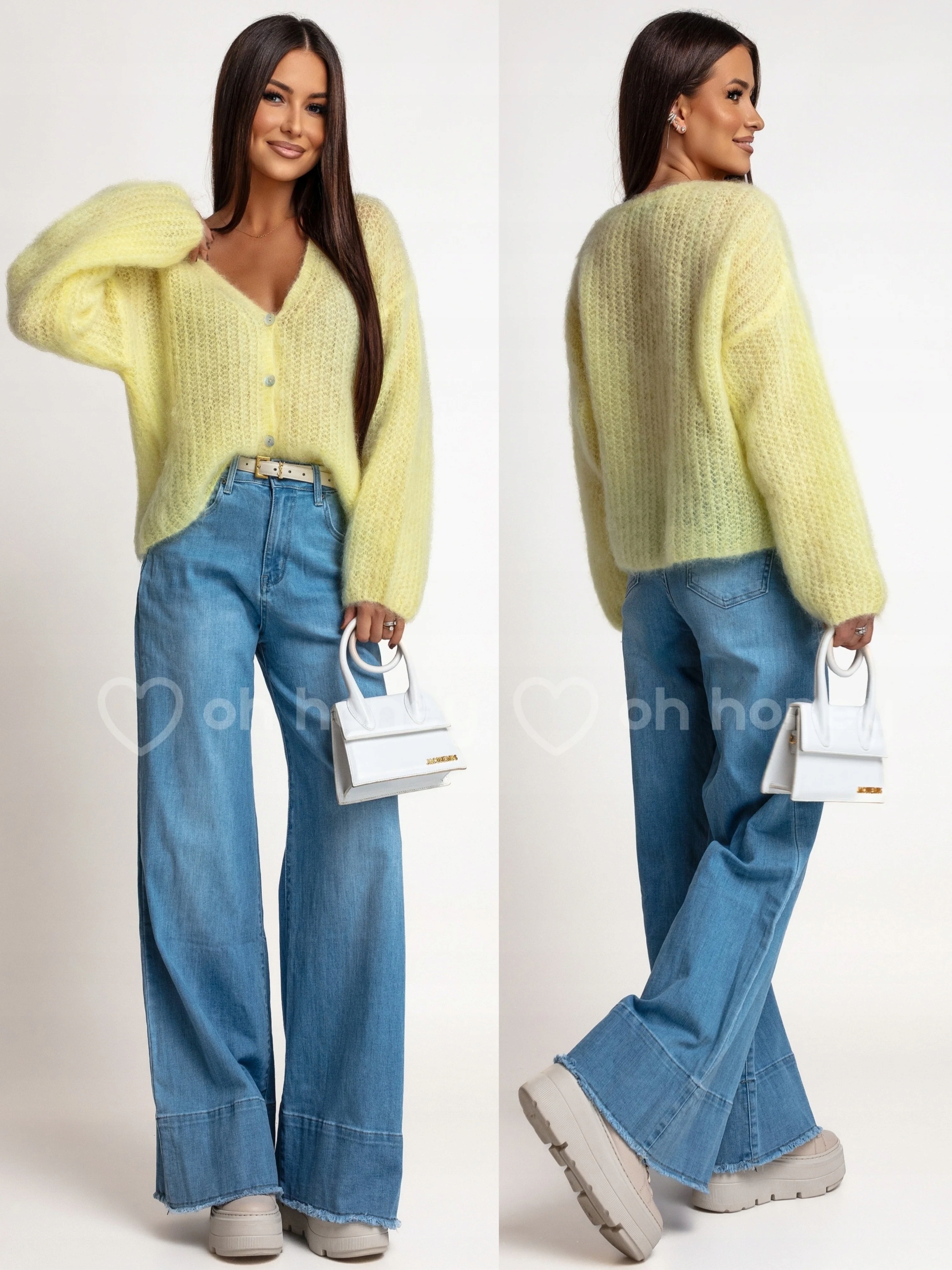 Džínové kalhoty Wide Leg Modré Texas L