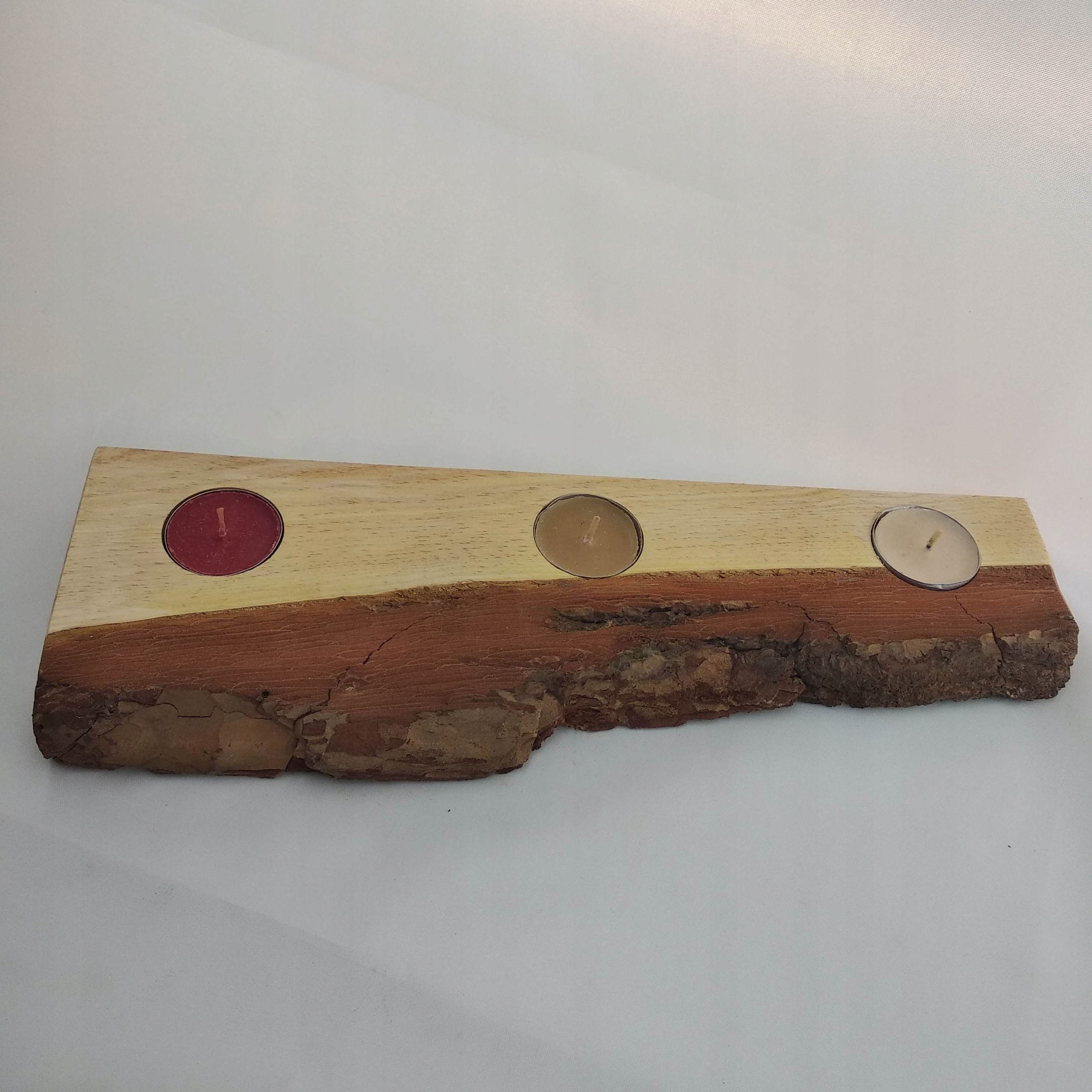 Świecznik drewniany live edge Rodzaj na tealighty