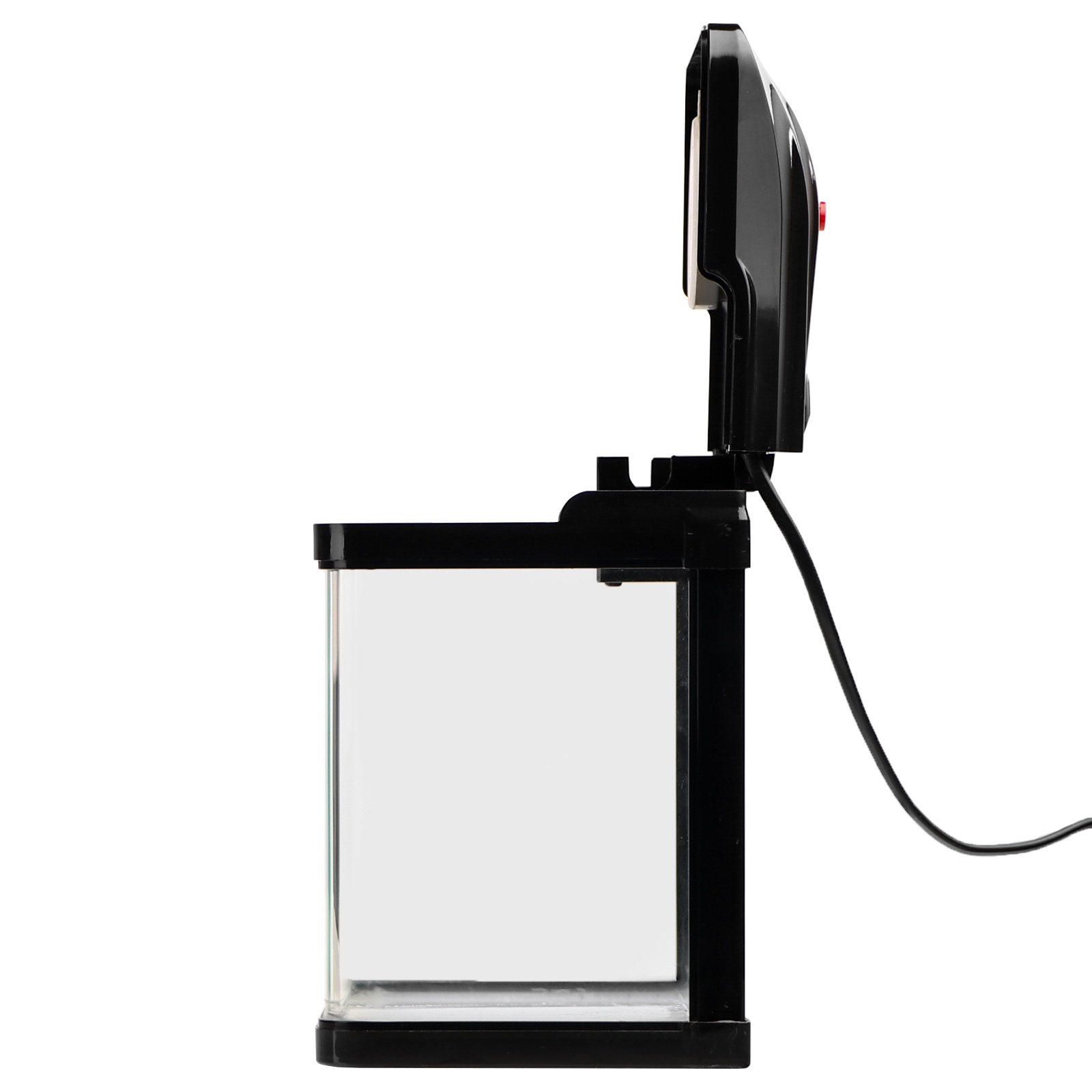 Malé Černé Akvárium 3 L Pro Dítě S Led Osvětlením Pro Rybičky