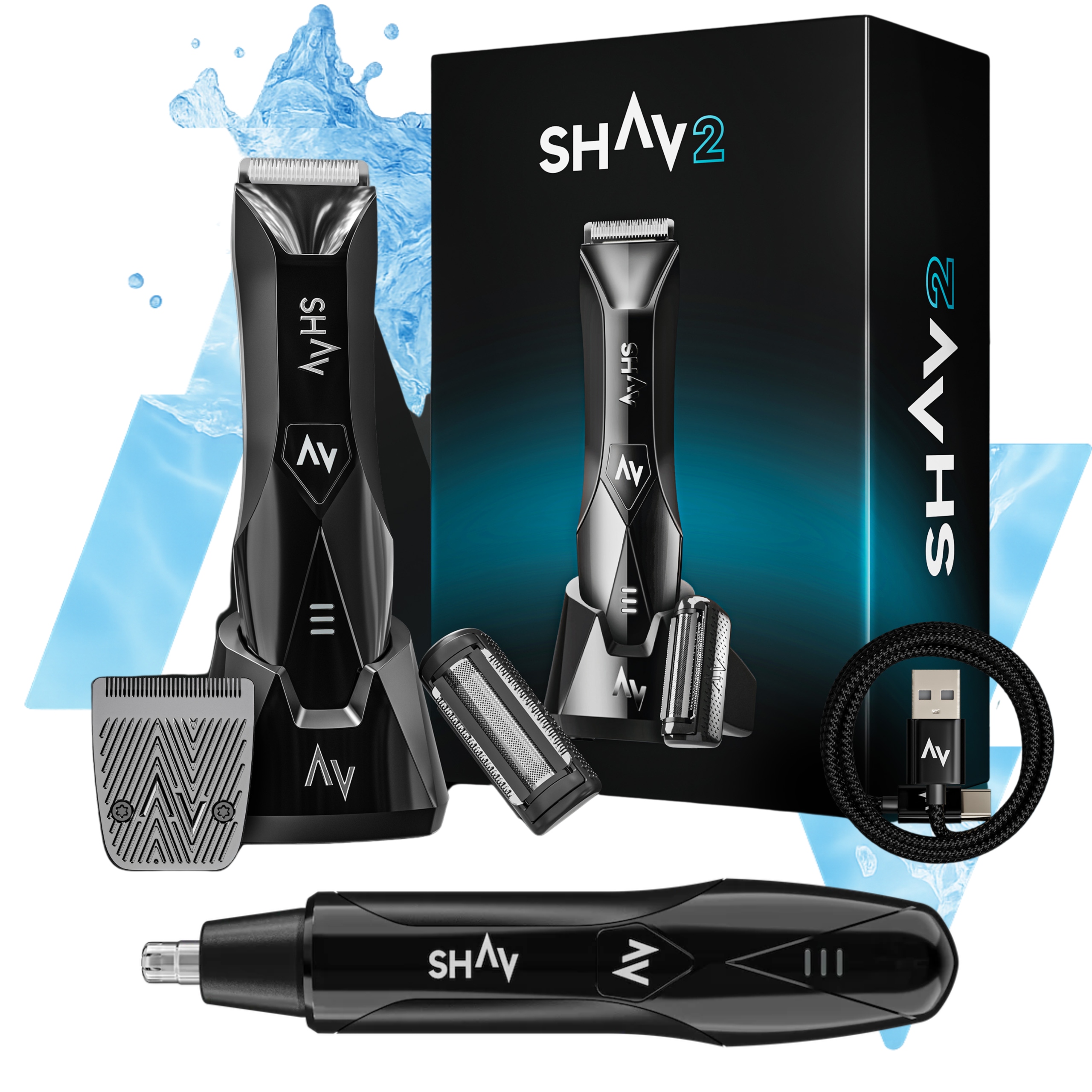 Shav 2 Strojek na stříhání vlasů Intimní místa Zastřihovač