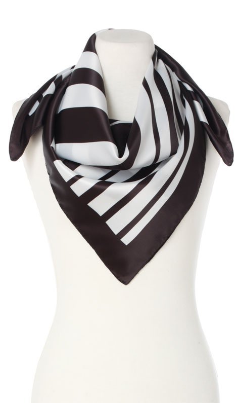 Apaszka czarna biała Chusta 90x90 paski na prezent Kod producenta art