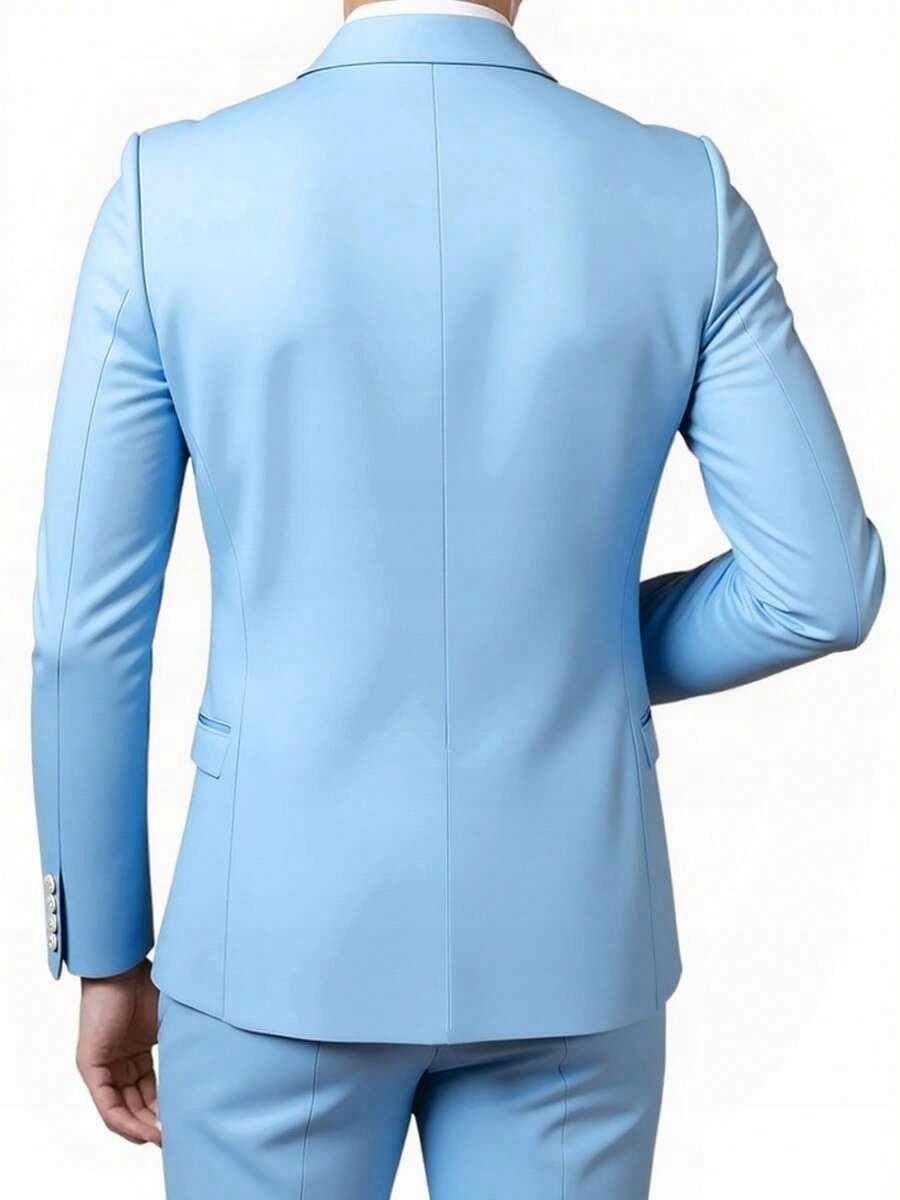 Shein Modrý Oblek Sako Vesta Kalhoty S06 Xs