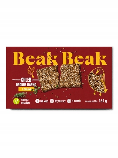 5 x Chléb Jemné zrno s bylinkami Vege Beak Beak, 165 g