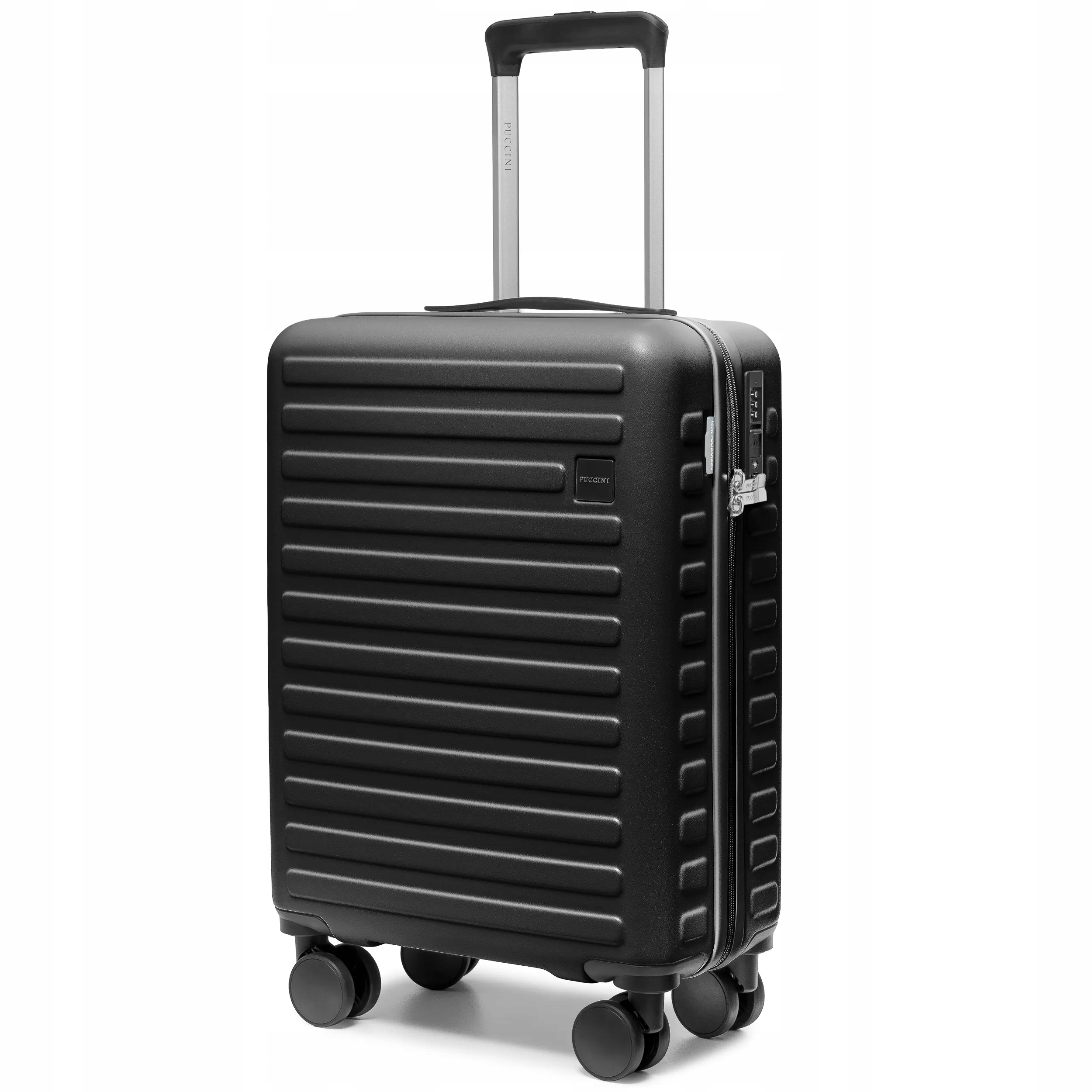 Puccini Walizka Kabinowa Podróżna Na Kółkach Poliwęglan Czarna PC035C-1