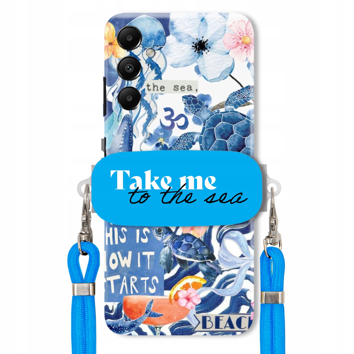 Pouzdro pro Samsung A05S Premium Vodítko modré Držák Take Me To The Sea