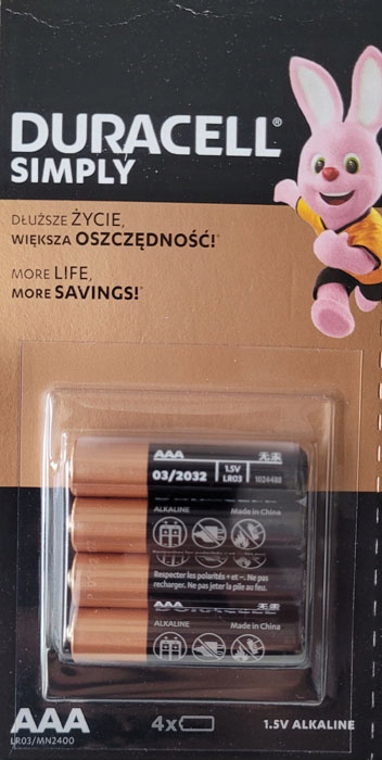

Bateria Duracell LR3 Aaa Alkaliczna 4 Sztuki