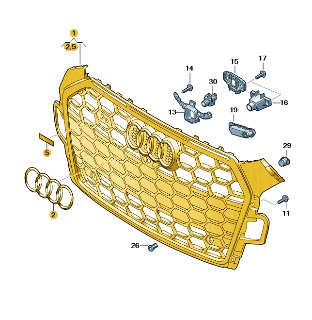 решетка радиатора бампер передний Audi A5 B9