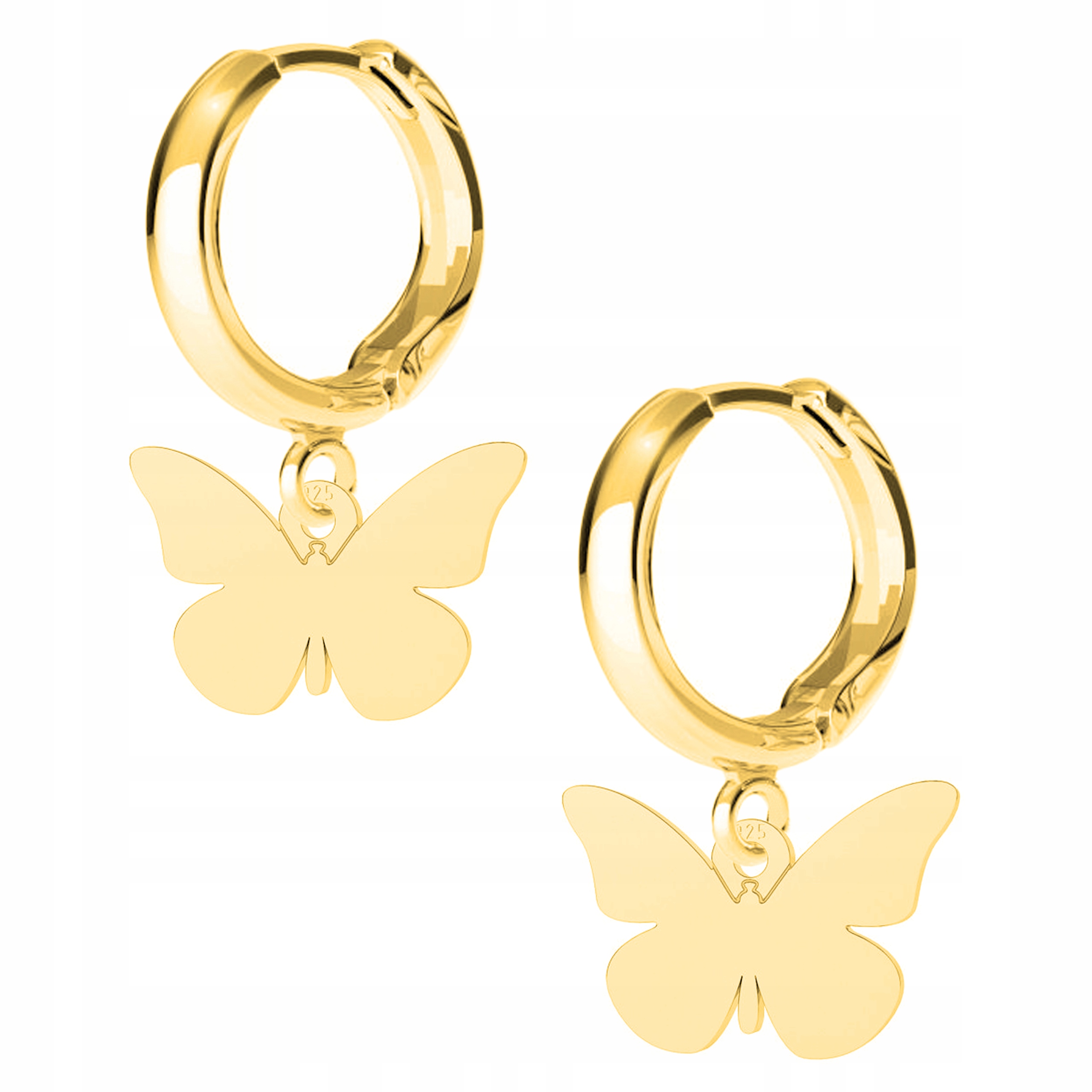 Náušnice zlaté Motýl Hmyz Motýlek 925