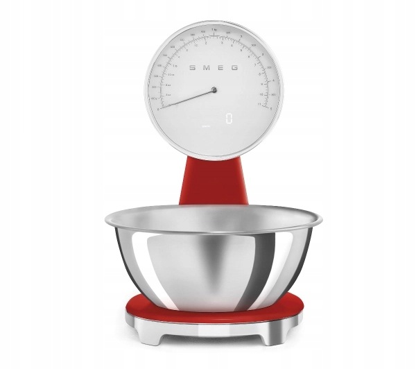 Waga kuchenna Smeg KSF01RDWW 5kg 1g Tarowanie Analogowa Cyfrowa Czerwona