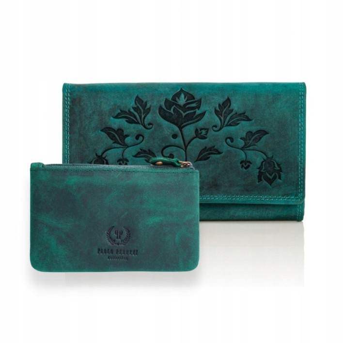 Portfel damski skórzany etui na klucze zestaw prezentowy Wow