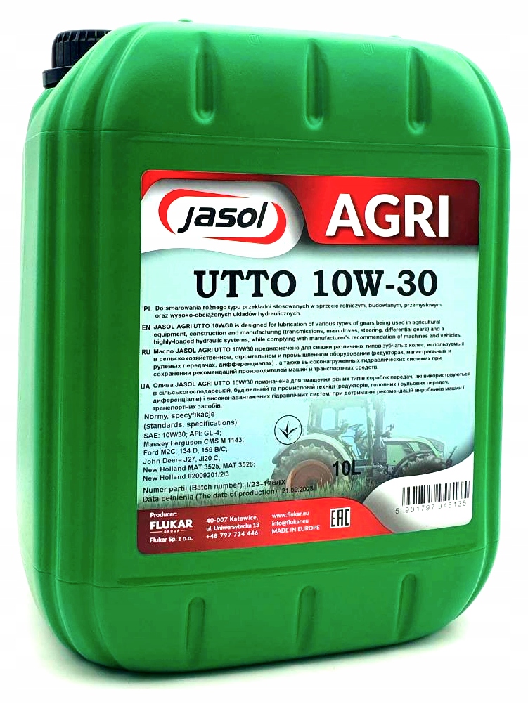Olej przekładniowy Jasol Agricat Utto 10W-30 10L