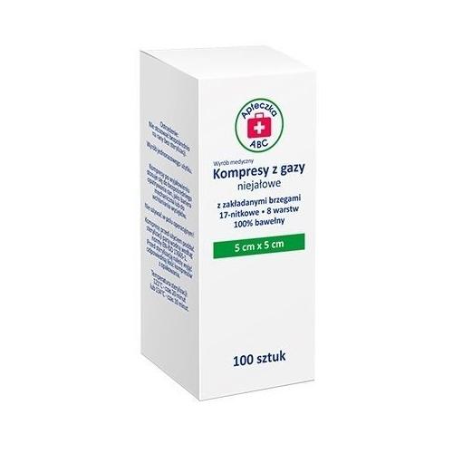

Kompresy z gazy niejałowe 5cm x 5 cm, 100 szt.