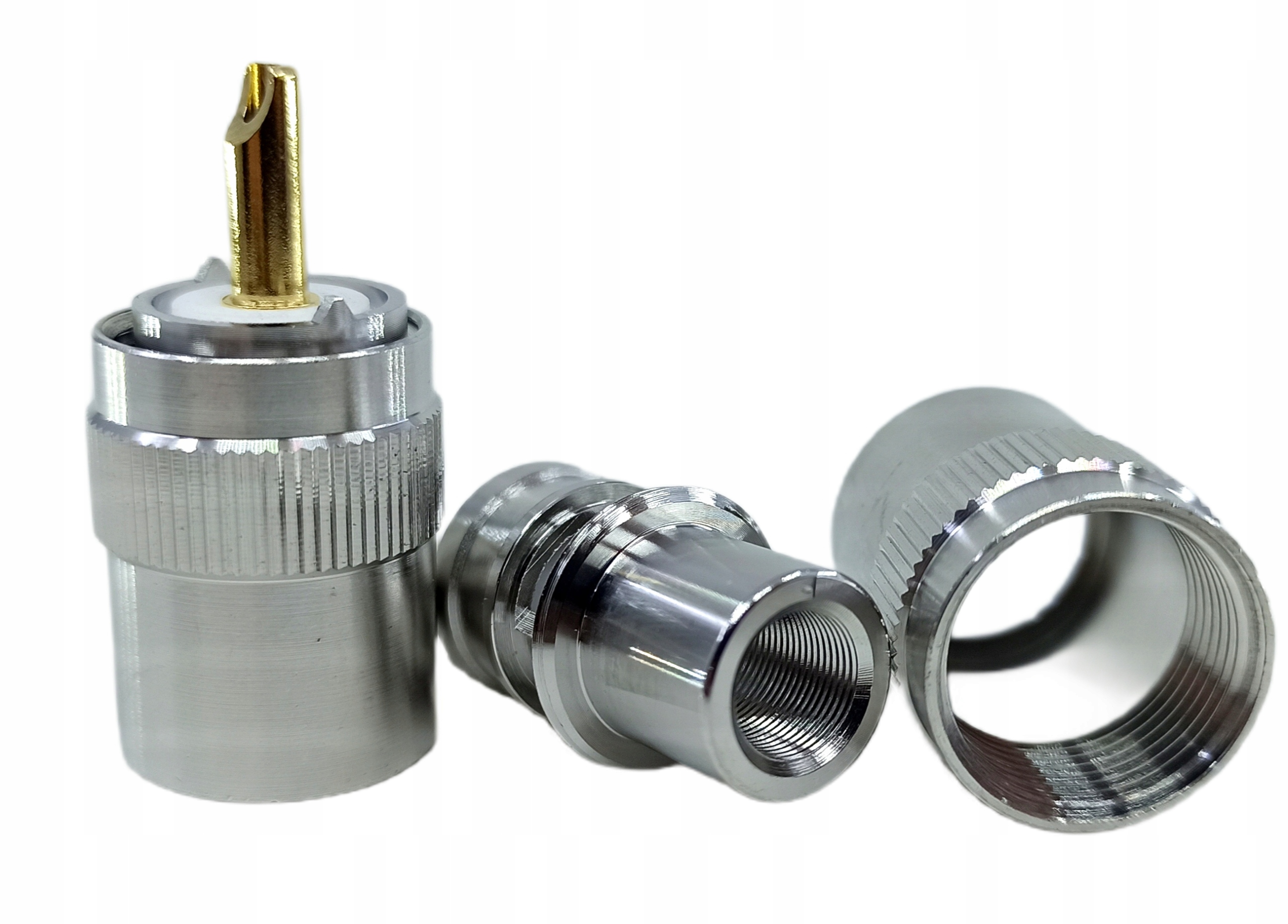 Wtyk nakręcany PL259 mosiężny z Teflonem do kabli RF-7