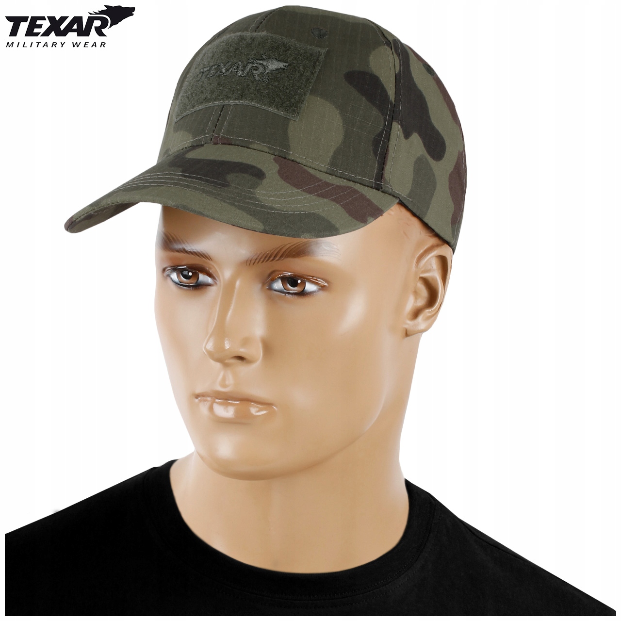 CZAPKA Z DASZKIEM BEJSBOLÓWKA TEXAR WOJSKOWA MORO PL CAMO wz10 wz.93 Materiał dominujący poliester