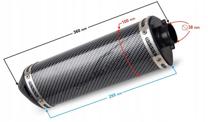 Tłumik wydech aluminium carbon MORETTI Numer katalogowy części 040