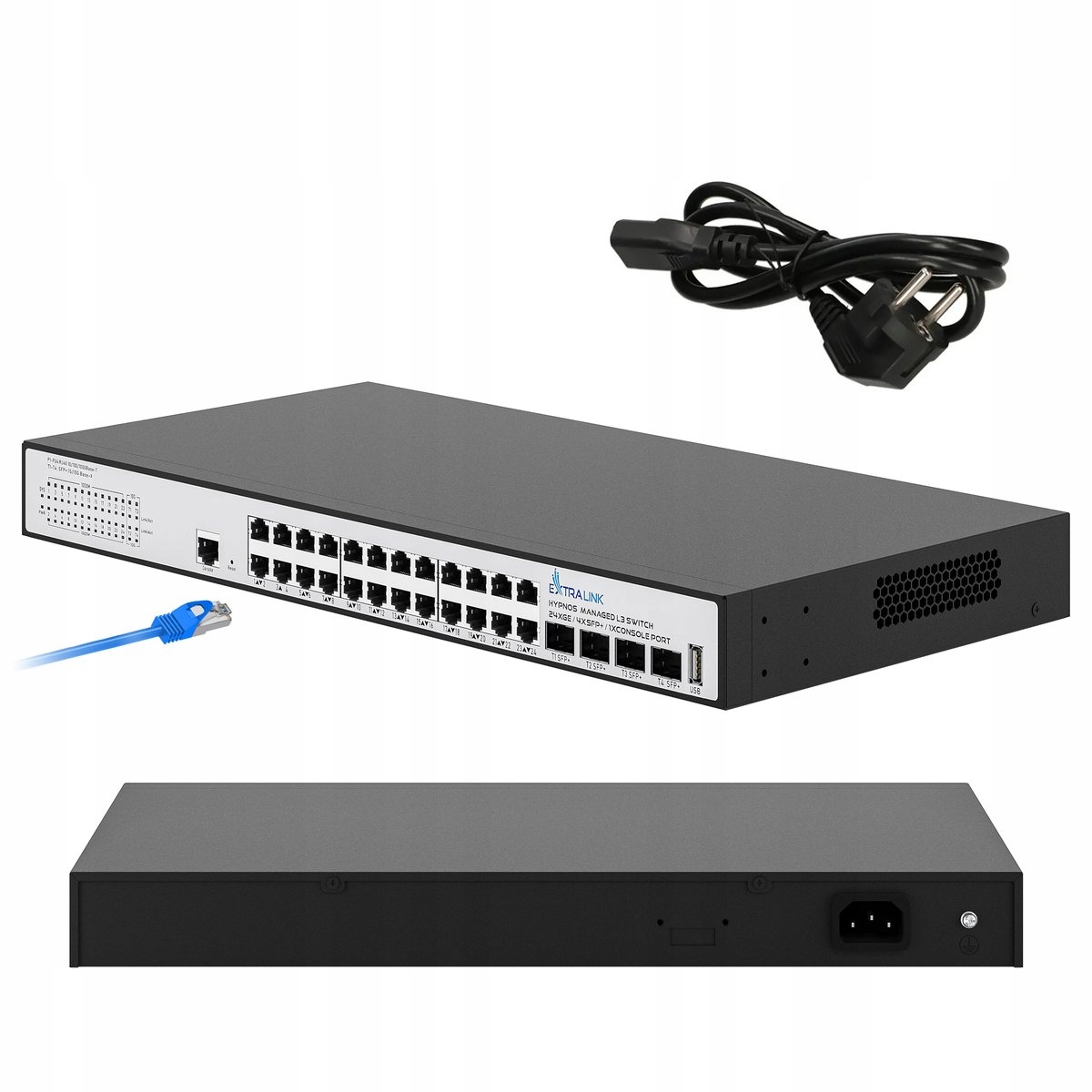 Extralink Hypnos Switch 24x RJ45 1000Mb/s, 4x Sfp, L3, spravovatelný
