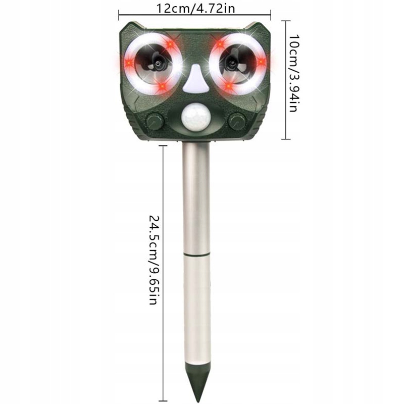 ODSTRASZACZ ZWIERZĄT SOLARNY ULTRADZWIĘKOWY LAMPA LED ZWALCZANIE OWADÓW Kod producenta RE-638