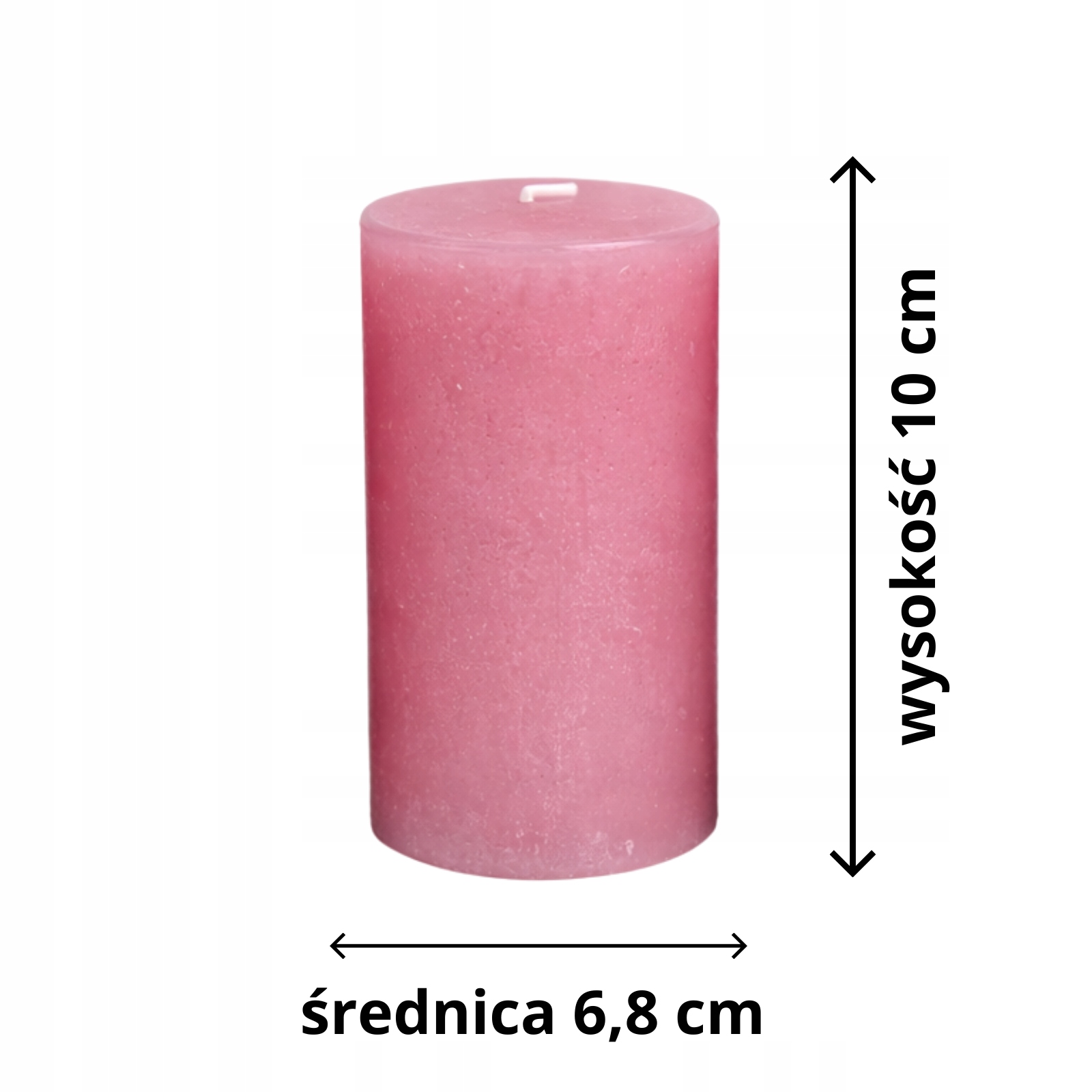 Świece ozdobne walec różowe 4-pak, 10 cm, Ø 6,8 cm, czas palenia 36h