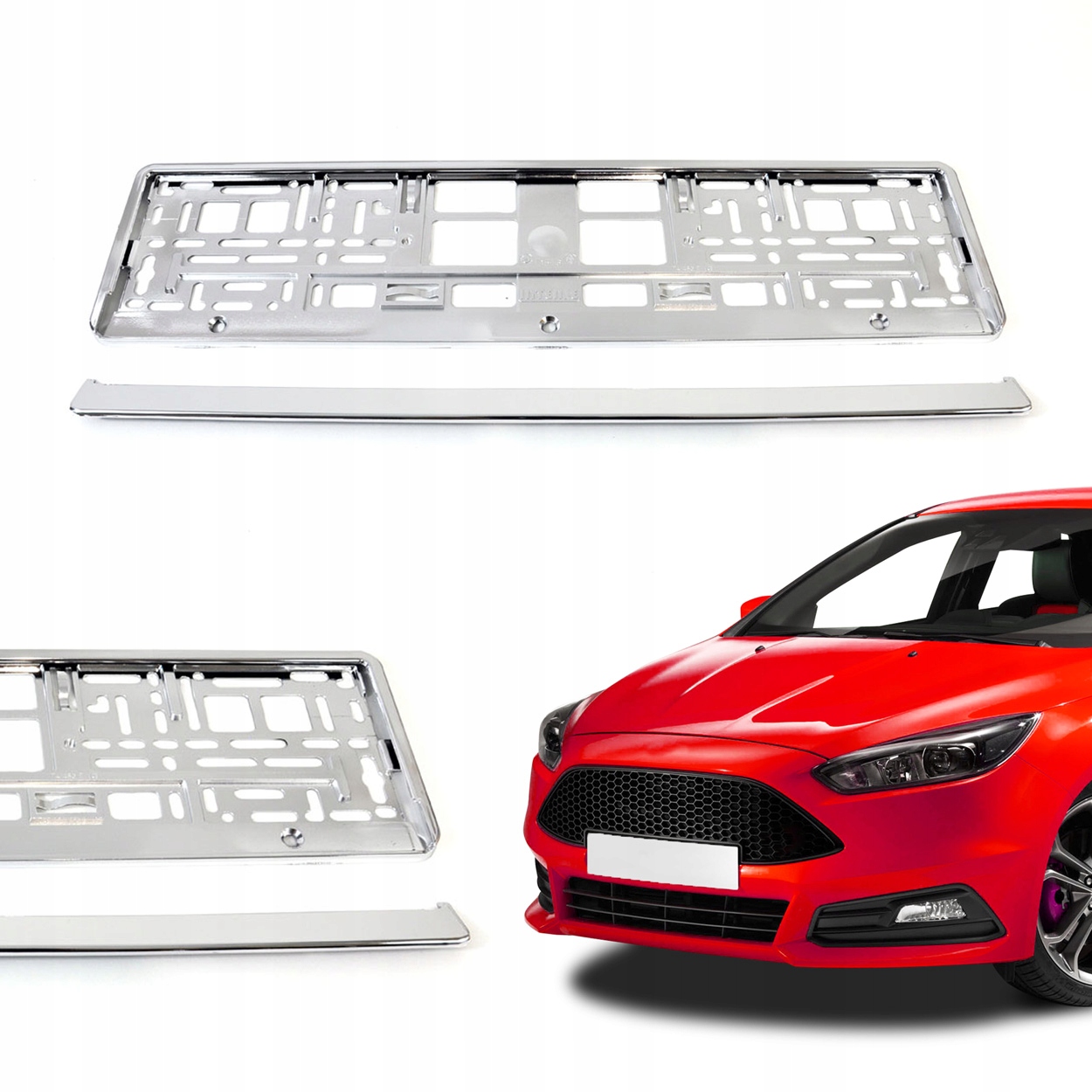 

Ramka Pod Tablice Srebrna Połysk Metalizowana