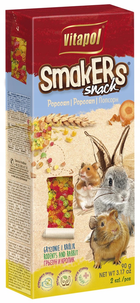 KOLBA DLA GRYZONI VITAPOL SMAKERS SMAK POPCORNU