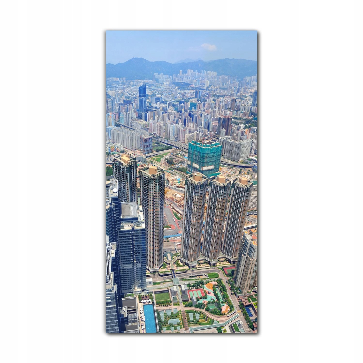 

Foto-obraz na szkle do kuchni 70x140 Hongkong góry