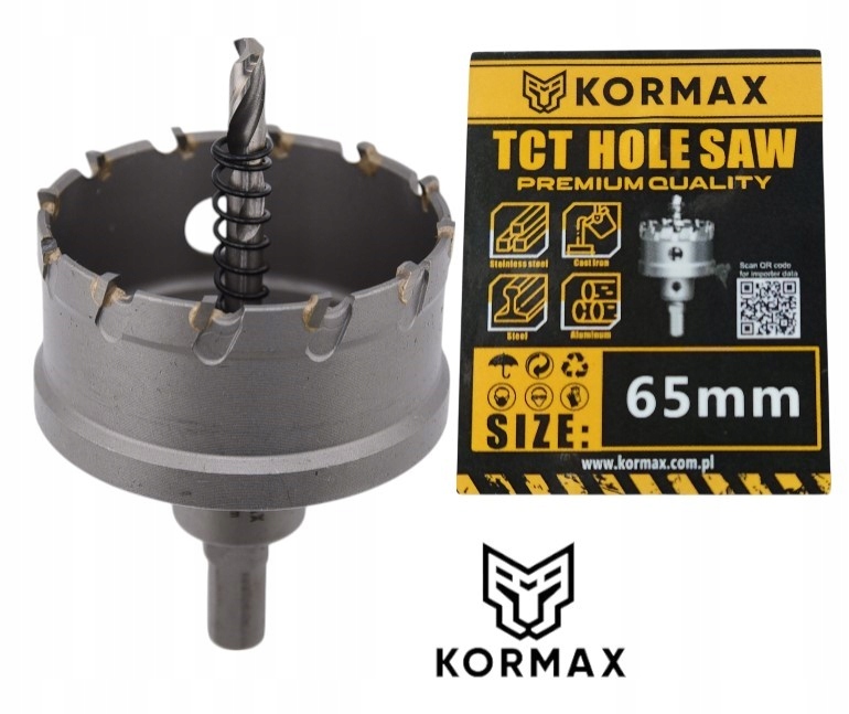 Otwornica 65mm wiertło koronowe węglik spiekany Tct 65x25 Otwornica Widiowa