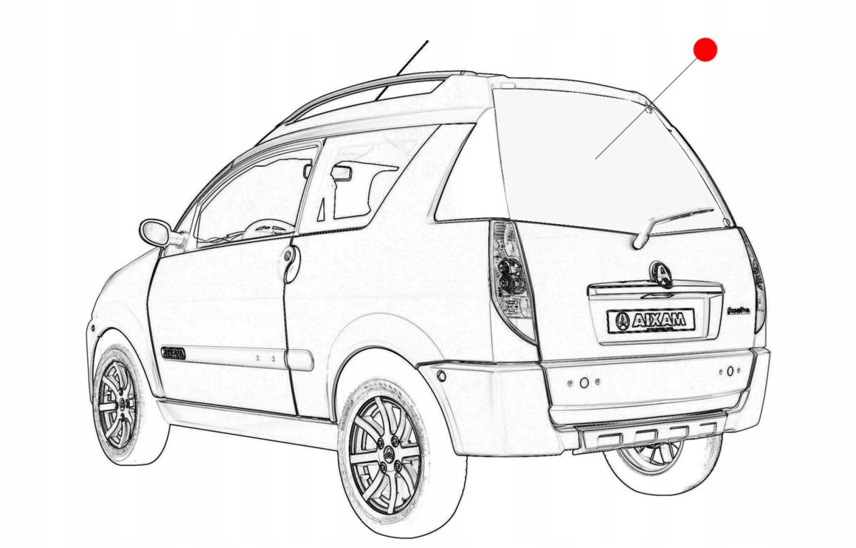 7AE114 - СТЕКЛО ЗАДНЕЕ AIXAM CROSSLINE 2008 ОРИГИНАЛ
