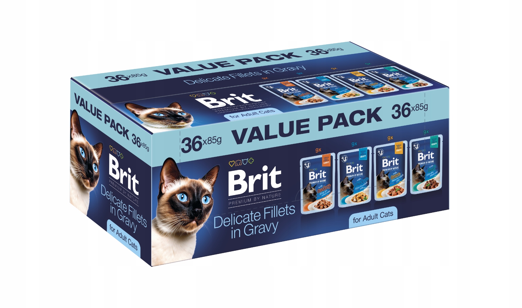Brit Premium By Nature mokré krmivo pro kočky Filety v omáčce Sada 36x85 g