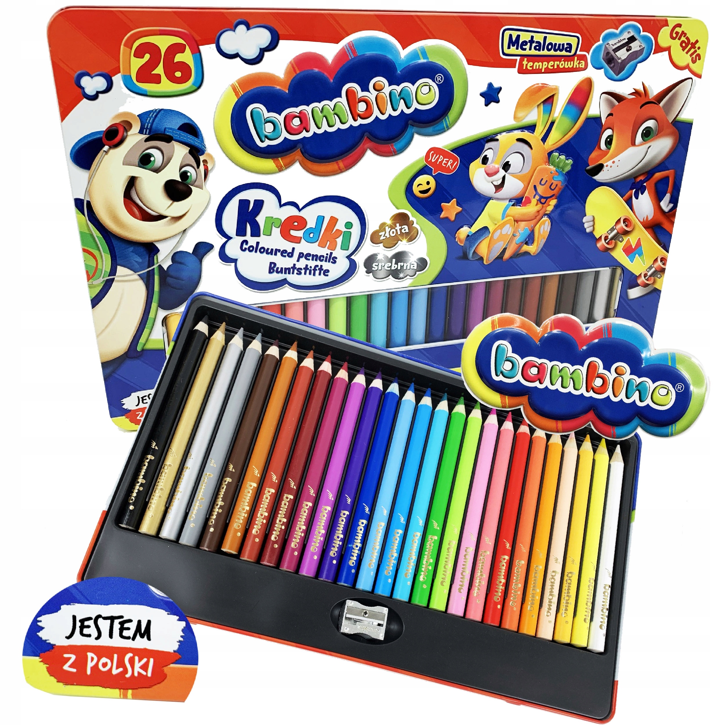 

Kredki Ołówkowe Bambino Metalowe Opakow