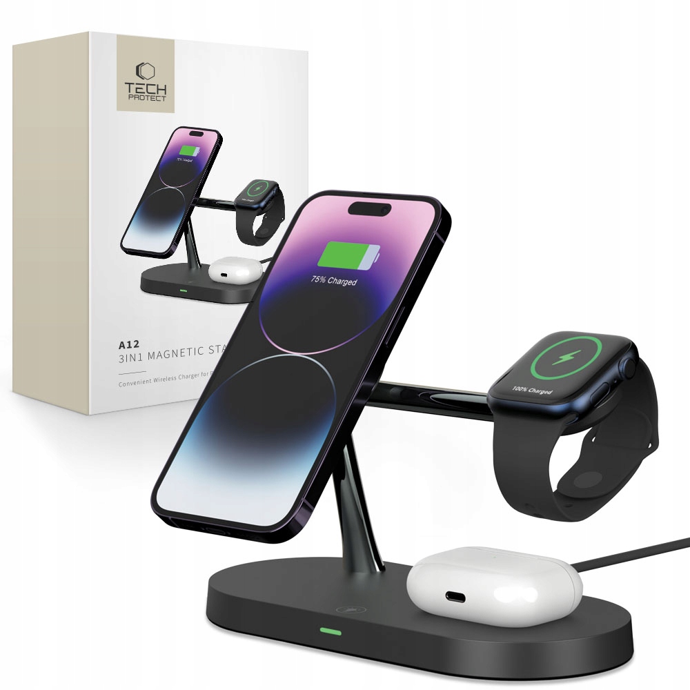 Ładowarka Indukcyjna Podstawka Qi Do Magsafe Na Iphone Airpods Watch