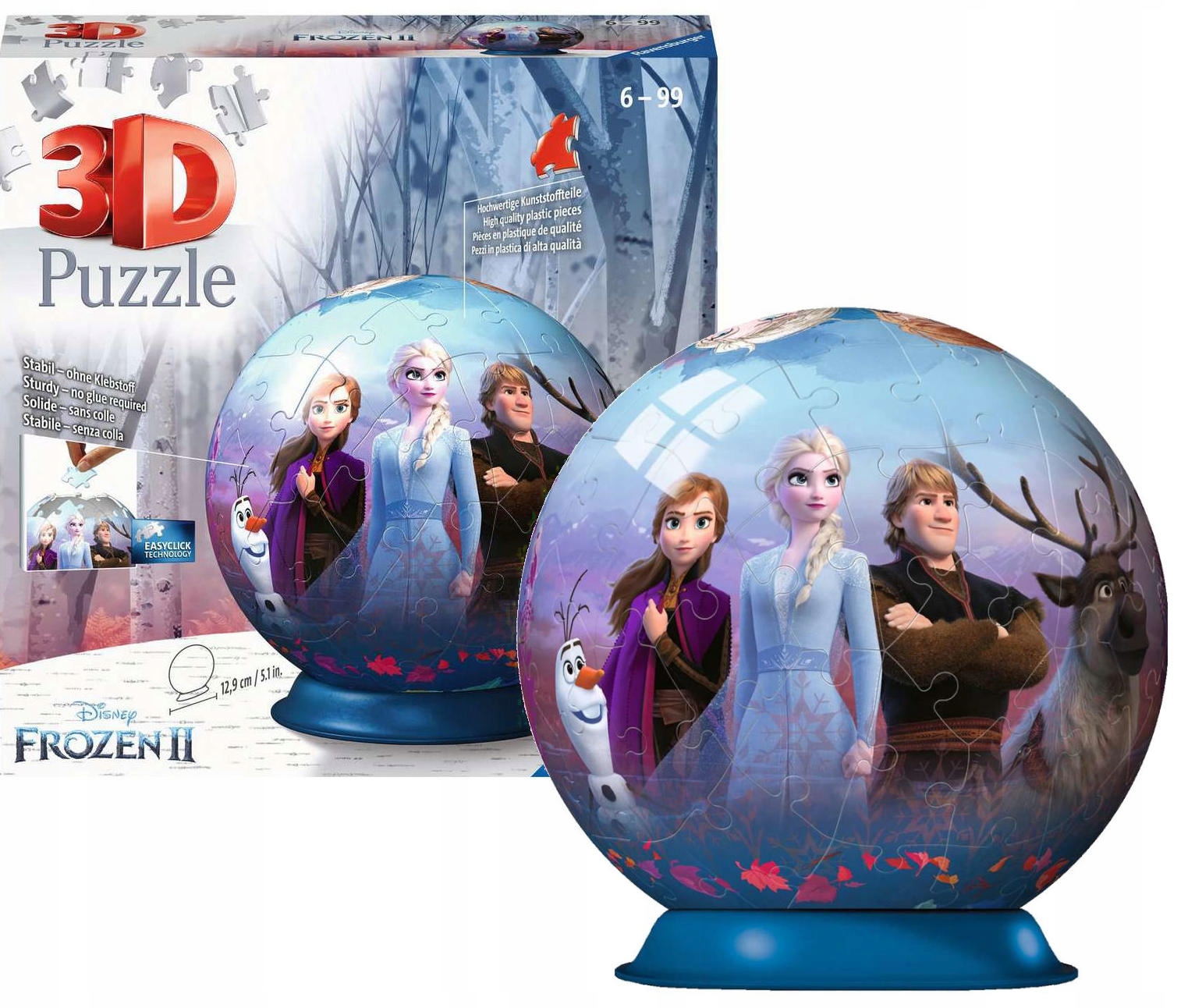 

Ravensburger Puzzle 3D Kula Frozen II 72 Elementy