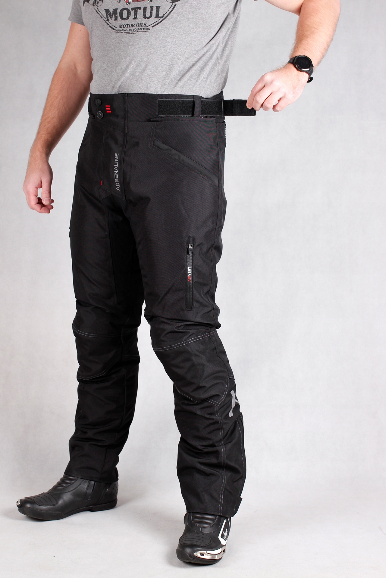 SPODNIE MOTOCYKLOWE ADRENALINE SOLDIER czarne Rozmiar L