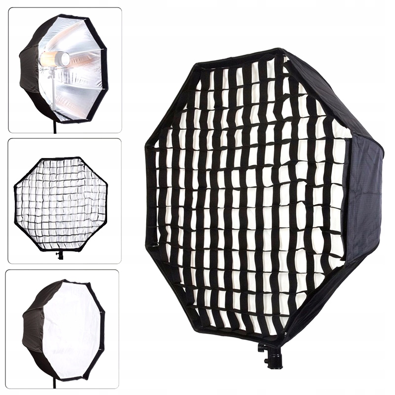 Hluboký Deštník Softbox Octa Octo Parabolický 80 cm Grid Pouzdro