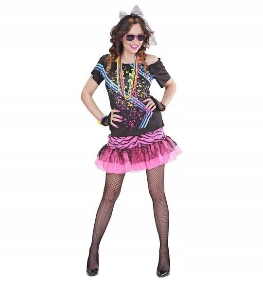 Kostým Disco 80. Léta Rocková Dívka Neon XL