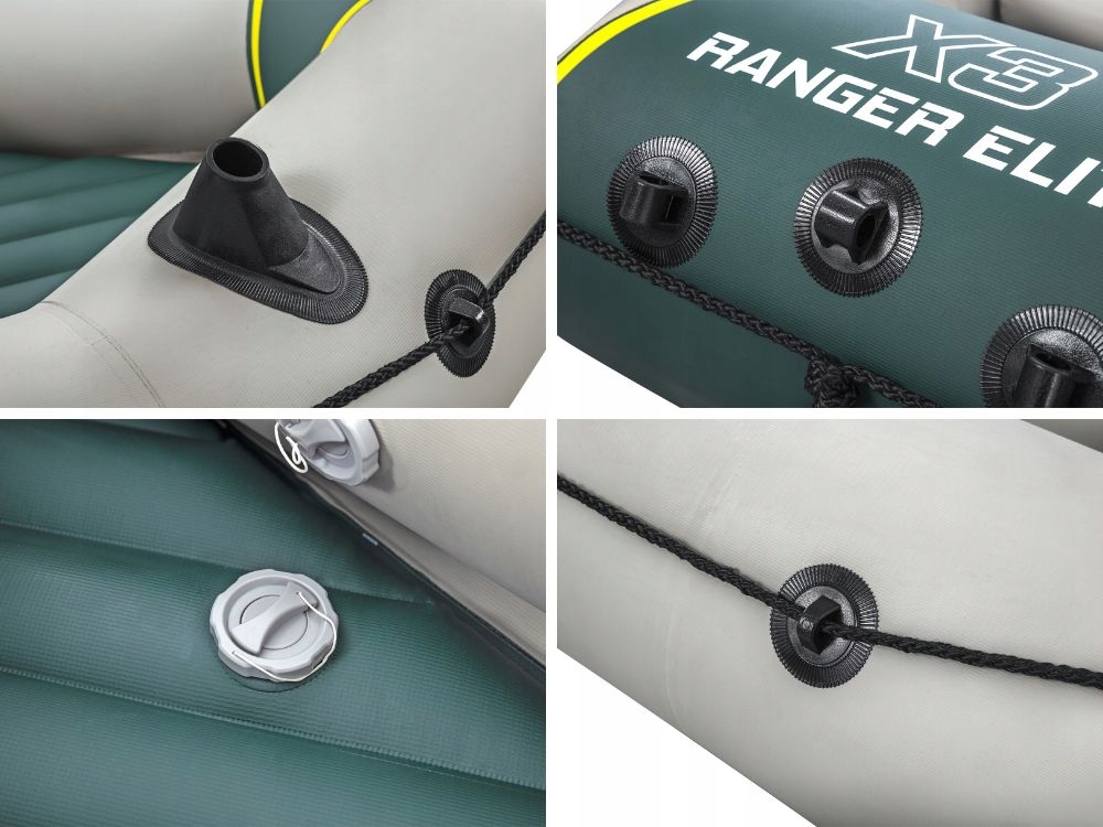 Ponton 3 osobowy Elite Bestway 65160 Pompka Wiosła Torba NOWY MODEL 2024 Dopuszczalne obciążenie 400 kg