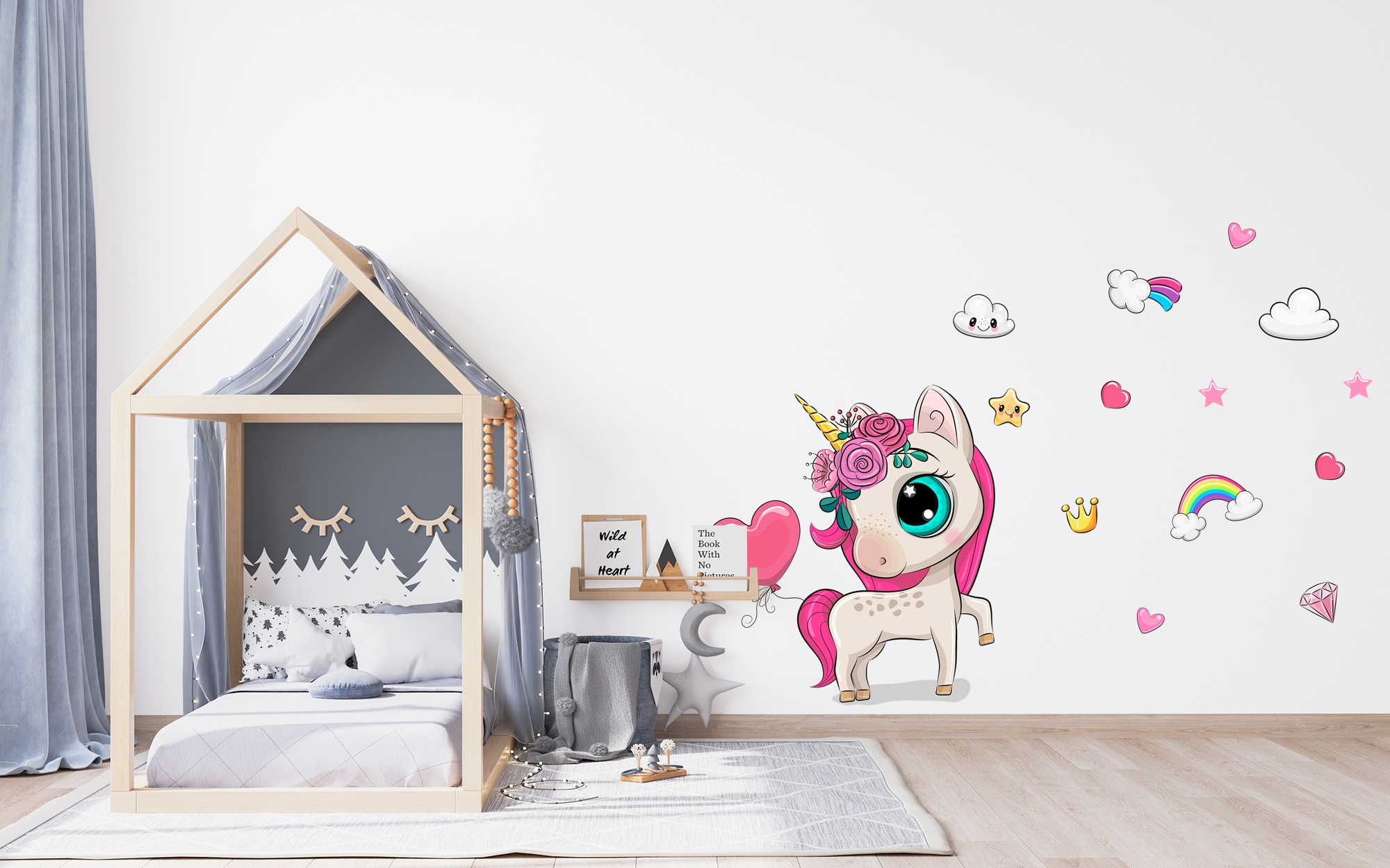 XXL DUŻA Naklejka na ścianę JEDNOROŻEC 115x118 Marka MGDesign