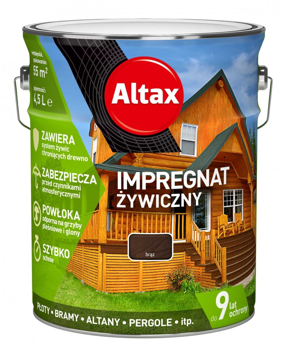 

Altax Impregnat Żywiczny Do Drewna 4,5L Brąz