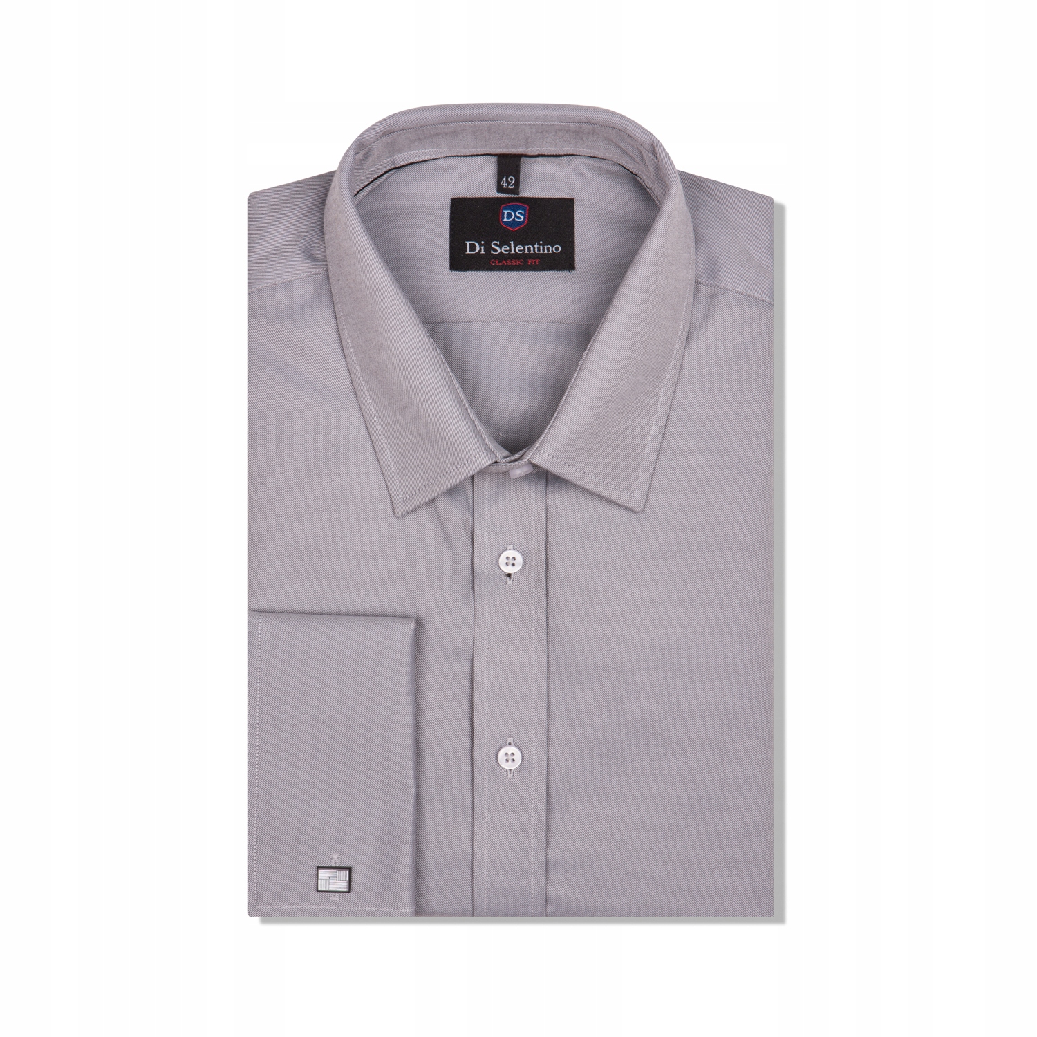 

Koszula męska szara spinkę custom Classic Fit 45
