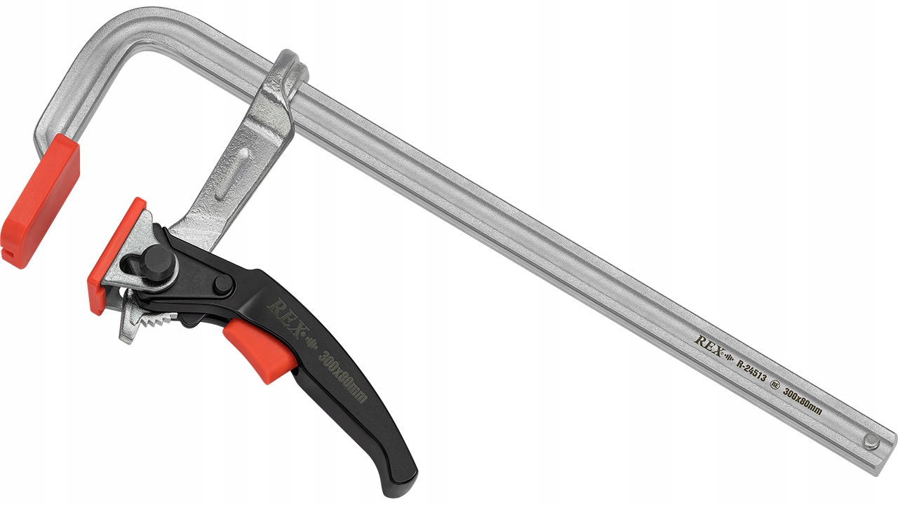 ŚCISK STOLARSKI 300x80mm SPAWALNICZY KUTY ZAPADKA Wysokość szczęk 80 mm